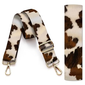 AIOGPD Purse Strap Replacement Crossbody, 3.8cm Wide Shoulder Strap Adjustable Replacement Belt Gold Buckle, Handbag Crossbody Bag Strap Retro Brown Cowhide