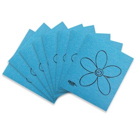 Skoy Cloth Eco-Friendly and Reusable Swedish Dishcloth, for Kitchen and Household Use, Environmentally Friendly, Plastic-Free , Blue, 8-Pack