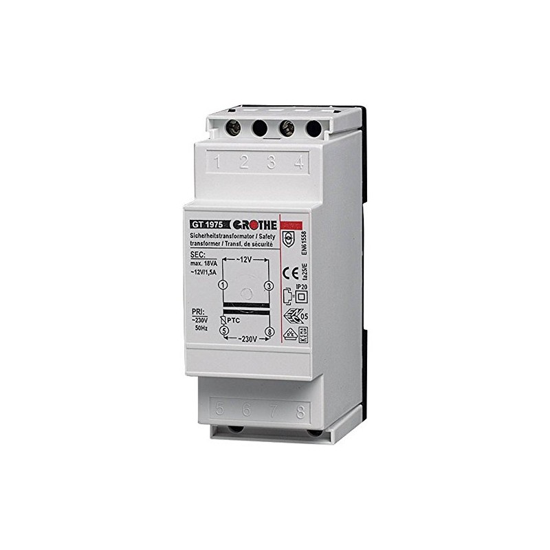 Grothe 1512018 – Bell Transformer 8 V AC, 2 A,