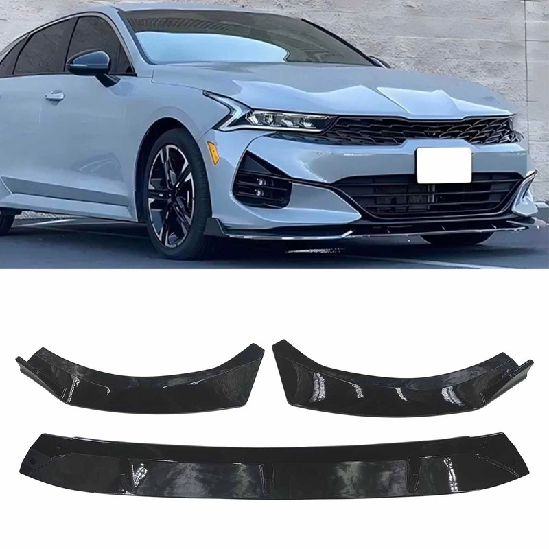 SHOWSEN 3PCS Glossy Black Front Bumper Lip Compatible with 2020-2025
