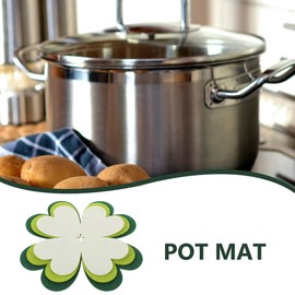 DECHOUS Pan Protector, Pot Protector, Pan Pad, Nonwoven Fabric, Flower Shape, Protective Sheet, Stacking Sheet, Heat Resistant, Anti-Slip, Pot Protector, Cookware, Set of 6, Green