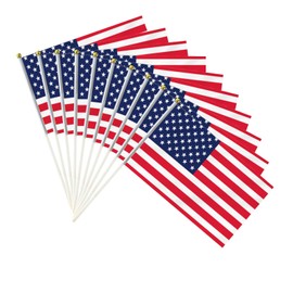 10 PCS Handheld U.S.A Flag,8.5×5.5 Inch Hand Held Mini American Flags Banner For Indoor Outdoor Parade Waving The Tlag and Shouting