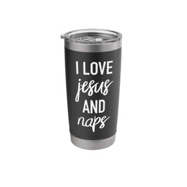 Funny Sleep Christian Tshirts I Love Jesus And Naps T-Shirt Stainless Steel Insulated Tumbler