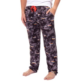 Bioworld Pink Floyd Men's Dark Side of The Moon Prism Tie Dye Adult Lounge Bottoms Pajama Pants (X-Large)