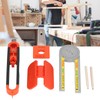 6Pcs Scribing Tool Protractor Angle Scriber Measuring Ruler Pencil Set