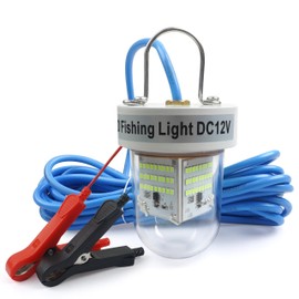 Underwater Fishing Light Super Bright 40000 Lumens 12V 80W LED Submersible Fishing Light Green Night Fish Attracting Light Waterproof Bait Finder Attractants Boat Lamp for Snook Crappie