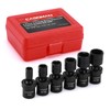 CASOMAN 15 PCS 3/8" Drive Standard Universal Impact Socket Set,