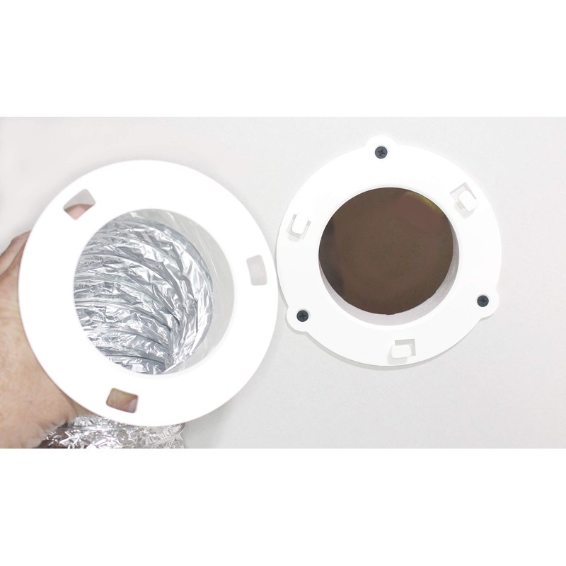 Conector de grifo para secadora de color blanco a pared
