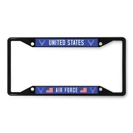 Sign Destination Metal License Plate Frame United States Air Force Car Auto Tag Holder Black 4 Holes One Frame