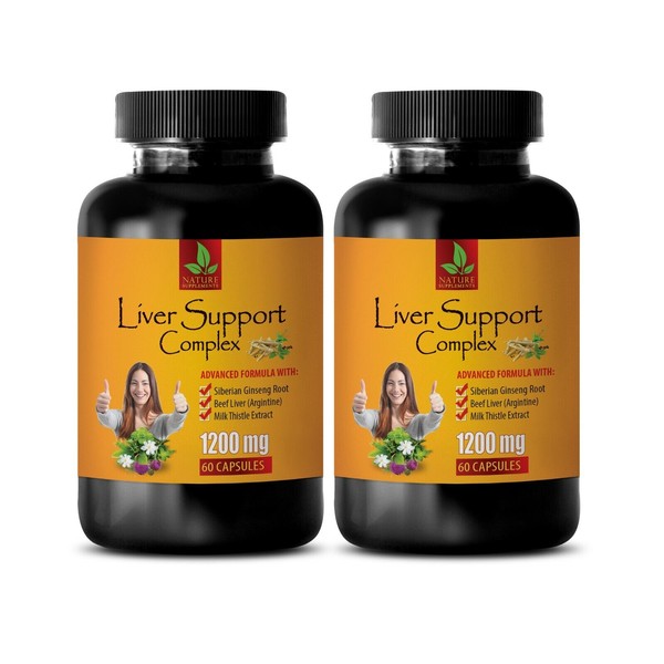 liver detox - LIVER SUPPORT COMPLEX - milk thistle - 2 Bottles 120 Capsules
