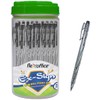 FLEXOFFICE Ballpoint Pens, Black Ink, 0.5mm Fine Point, 50 Count