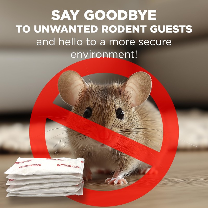 Nature-Cide Rat & Mouse Pouches - Plant-Based Formula for Indoor