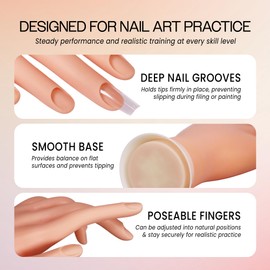 Uniqstore Adjustable Nail Art Fake Hand for Training and Display Bs-32