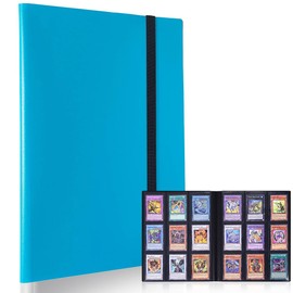 Card File, Card Binder, Sticker File, 9 Pockets, Holds 360 Sheets, PP Material, Elastic Bandage Binding, Card Sheets, Collects Other Game Cards (9 Pockets, Light Blue)