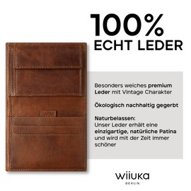 WIIUKA Men's Leather Wallet Slim Design with RFID Protection, Handmade, Wallet, Wallet, brown, Vintage