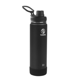 Takeya Actives Insulated Water Bottle w/Spout Lid, Onyx, 22 Ounce
