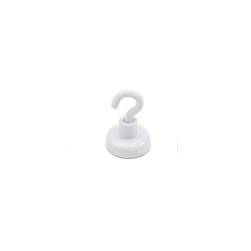 FIRST4MAGNETS White Painted Neodymium Hook Magnet with M4 Hook for