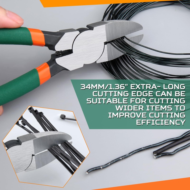 SPEEDWOX Flush Cut Pliers Side Cutting Pliers with Longer Flush