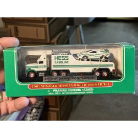Hess 2001 Mini  Hess RACER TRANSPORT & RACECAR:BRAND NEW IN BOX