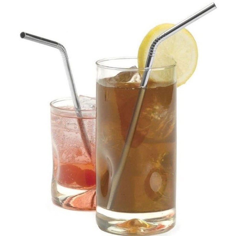 Resuable Metal Straws - 6 Pack Stainless Steel Drinking Straw,Portable