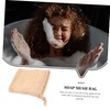 Minkissy Cotton Soap Pouches Exfoliating Bag Drawstring for Bathing Soap