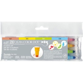 Zig Kuretake Clean Colour Dot 4 Colours Set Dual Tip Dot Marker (TC-6100/4V)