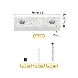 PATIKIL 3 Inch House Numbers, House Address Numbers Sign Large Floating House Numbers Modern House Numbers with Screws for Outside Door Wall Street, Silver,