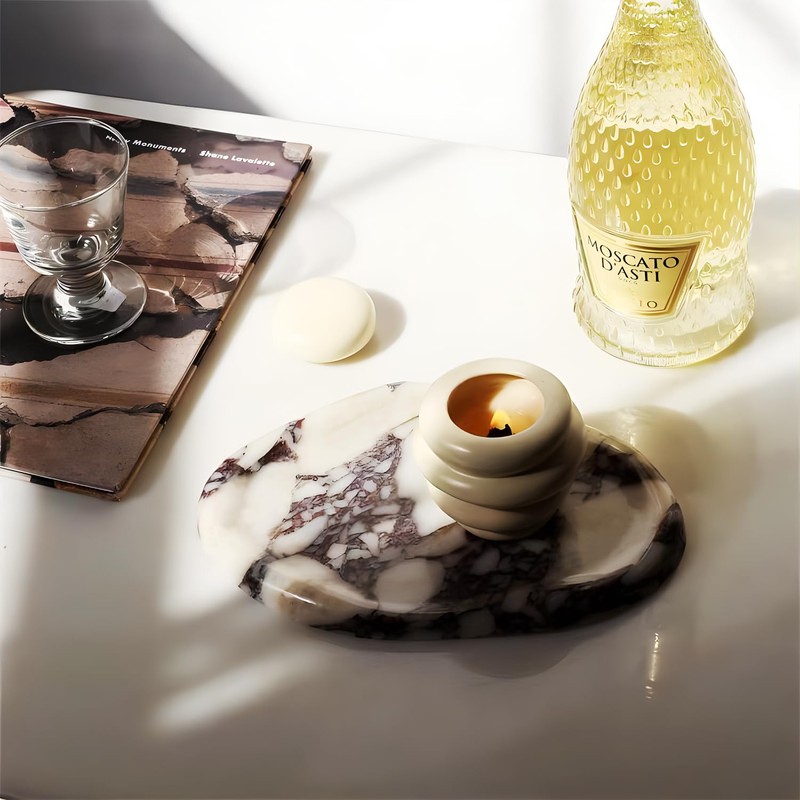 Artisanal Abode Real Luxurious Natural Marble Vanity Tray Genuine Marble