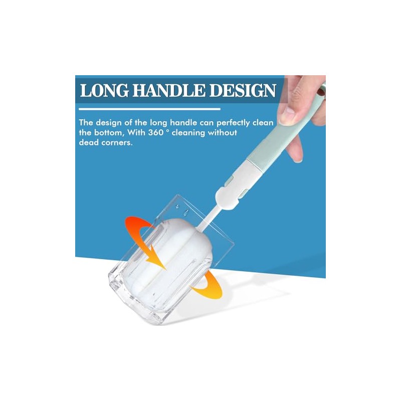 Sponge Bottle Brushes 3 Piece Baby Bottle Brushes Long Handle
