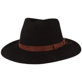 Rollable Outdoor Felt Hat | Trekking Hat | Wool Hat Made of 100 % Wool - Waterproof & Foldable - with Leather Fittings & Hat Inserts - For Men & Women - 55