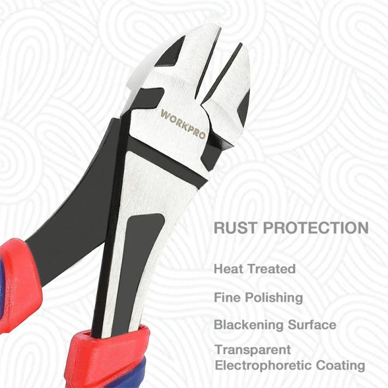 WORKPRO 7" Diagonal Pliers in CRV Steel for Cutting Wire