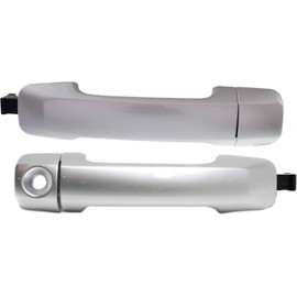 Exterior Door Handle Set of 2 Compatible with Toyota FJ Cruiser 2007-2014 Front Door Handle Right Side and Left Side Outside Painted Silver with Cover