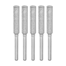 sourcing map 5pcs Diamond Chainsaw Sharpener Bits 3/16" 4.8mm Cylinder Head Electric Chain Saw Grinder