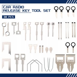 Unbranded Car Radio Stereo Audio Head Unit Key Removal Tool Set Release Keys Kit 38pcs