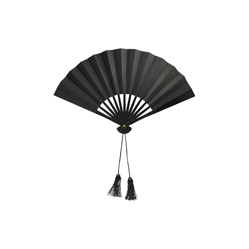 Ogata Touken Takenomo Iron Fan, Black, 1 Shaku, Total Length