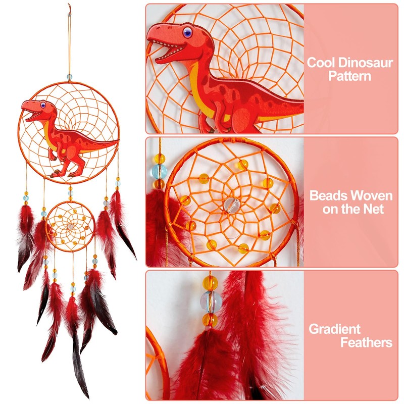 Unicorn Castle Dinosaur Dream Catcher Kids Feather Dreamcatchers Wall Hanging