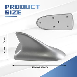 Hbxdeco Car Shark Fin Antenna, Automotive Roof Antenna Dummy Aerial for Decoration Only, Top Mounted Vehicle Decorative Antenna, Universal Exterior Car Accessories for SUV Truck (Silver)
