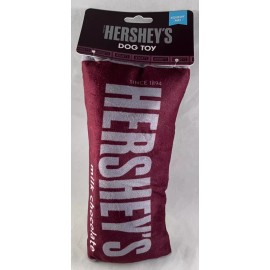 Hershey's Milk Chocolate Candy Bar -Plush Dog Toy -Crinkle Filling & Squeaker -B