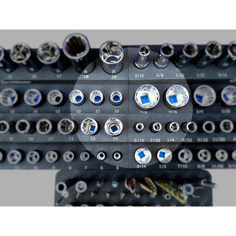 ToolGear Socket Organizer, Easy to Read Size labels, 80 sockets