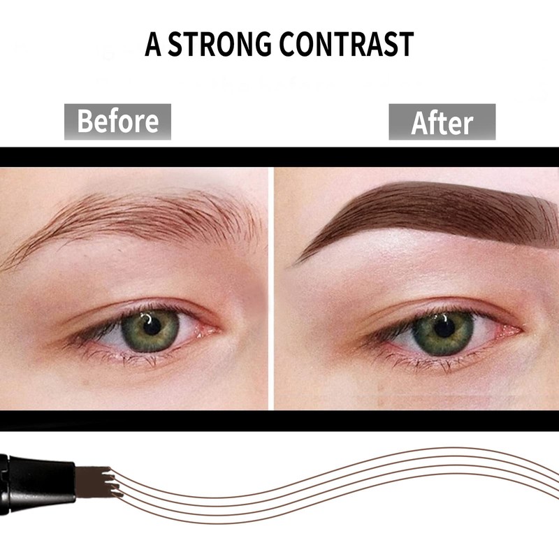 Boobeen Eyebrow Pen Waterproof Liquid Eyebrow Pencil, Microblading Eyebrow Pen
