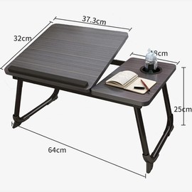 Laptop Desk for Bed, Adjustable Laptops Stand with 5 Adjustable Angles, Portable Lap Tray Table with Cup Holder, Laptop Bed Desk Tray for Eating Working Writing Reading (Black)