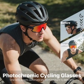 Free Solid Cycling Glasses Self-Tone Sunglasses Men Women Mountain Bike Sunglasses Sports Glasses with UV400 Protection for Fast Cycling Running MTB Bicycle