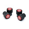 Fire Universal Valve Stem Caps - Black Chrome Knurling