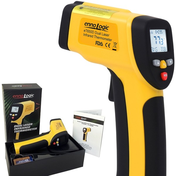 eT650D Temperature Gun by ennoLogic with NIST Certificate - Dual
