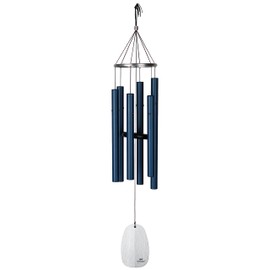 Woodstock Wind Chimes for Outside, Garden, Patio, Porch and Outdoor Decor (32") Bells of Paradise Pacific Blue Decorative Wind Chime Gifts (BPMPB)