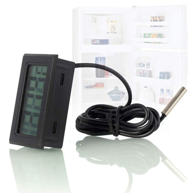 ACEIRMC 3pcs Black Digital LCD Thermometer Temperature Monitor with External