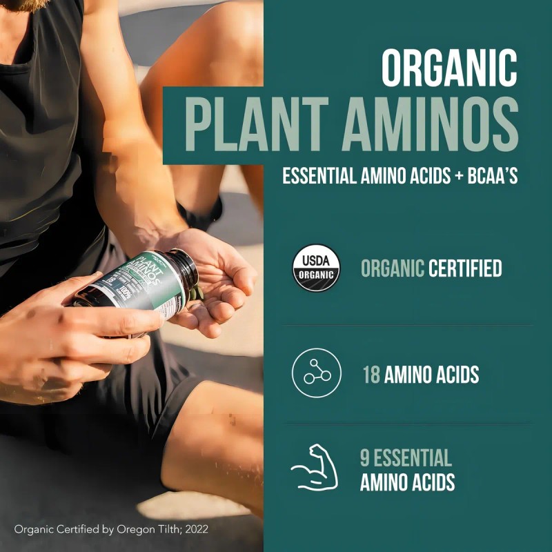 Aminoácidos Esenciales Orgánicos- A Base De Plantas Sabor Sin Sabor