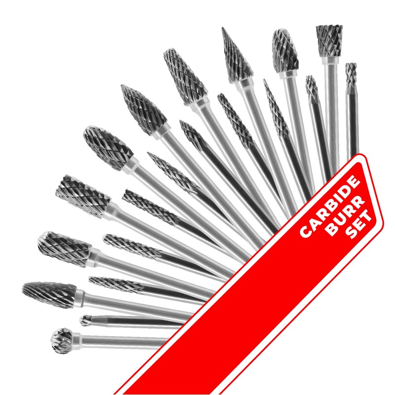 Tungsten Carbide Burr Set 1/8 (3 mm) Shank, Die Grinder