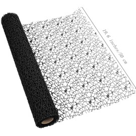 2 rolls of mesh bouquet wrapping paper, 19 inches × 5-yard flower packaging materials florist supplies, gifts birthday wedding festival decorations (Black)