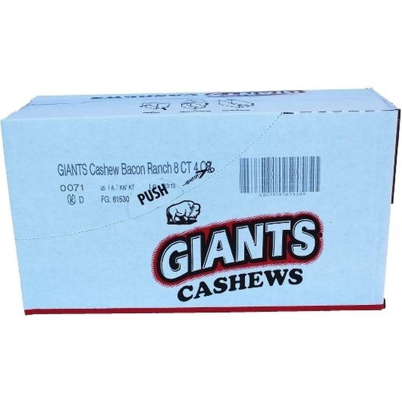 Giants Bacon Ranch Flavor Cashews, 4 Ounce -- 8 per